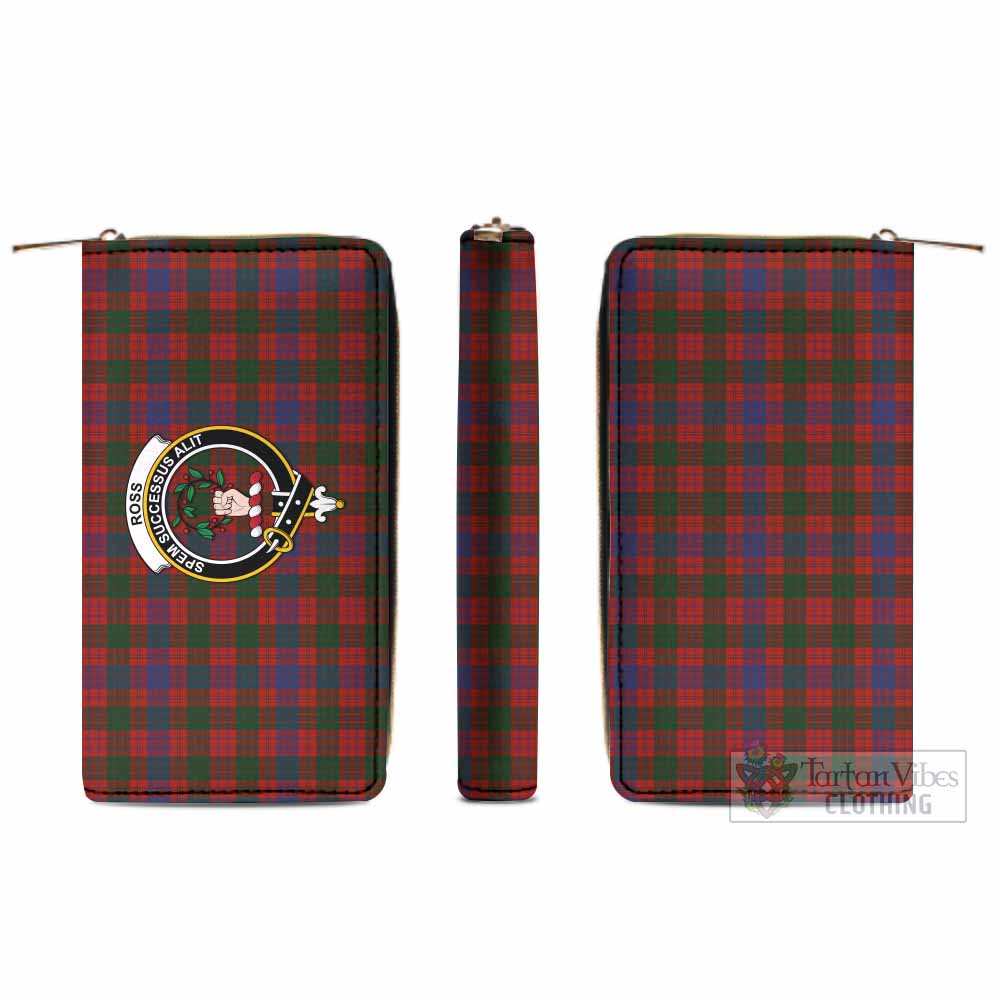 Tartan Vibes Clothing Ross Tartan Women's Leather Wallet with Family Crest