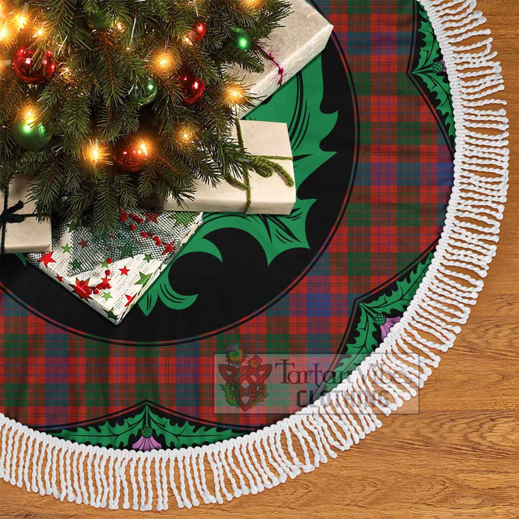 Tartan Vibes Clothing Ross Tartan Christmas Tree Skirt Scottish Thistle Style