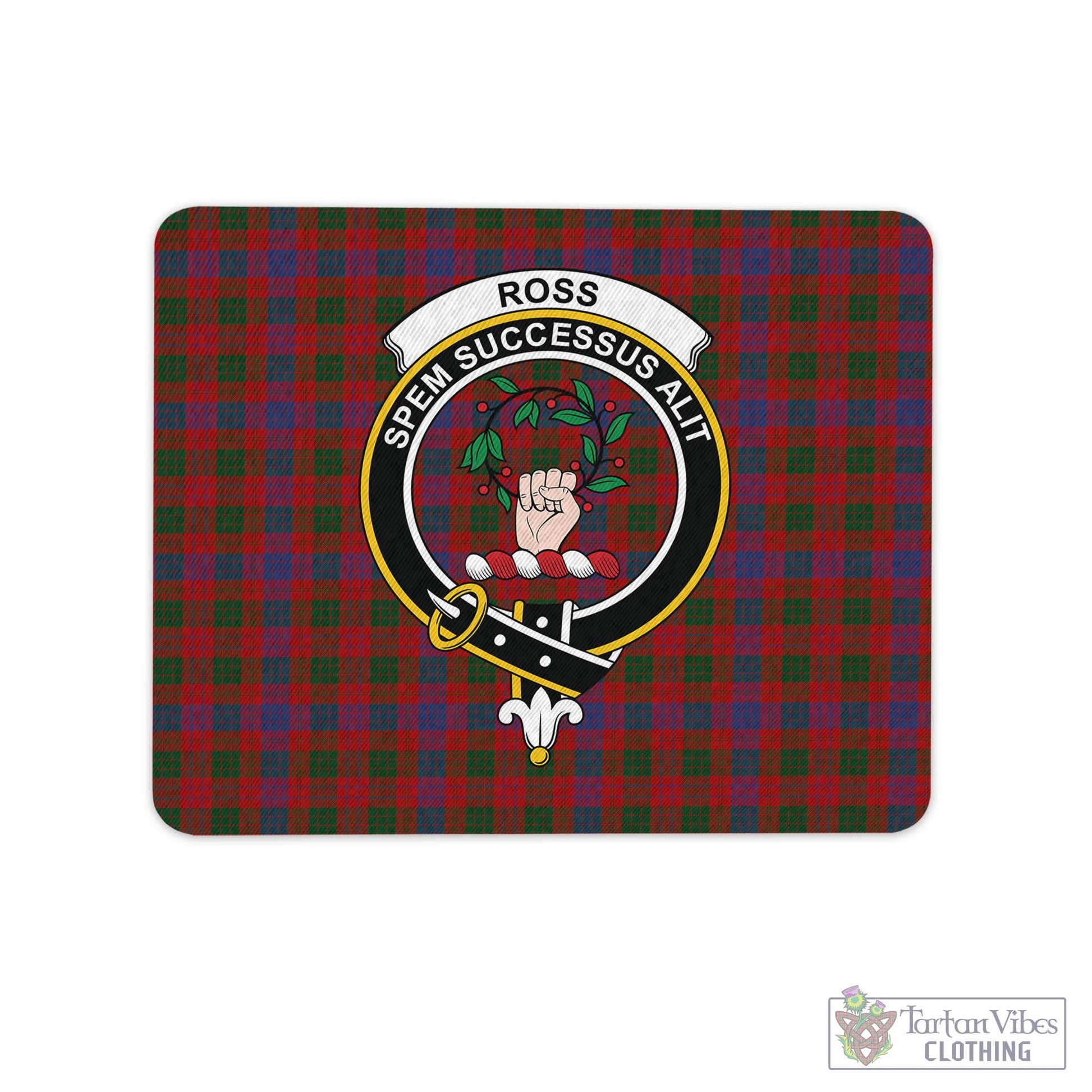 Tartan Vibes Clothing Ross Tartan Mouse Pad with Family Crest