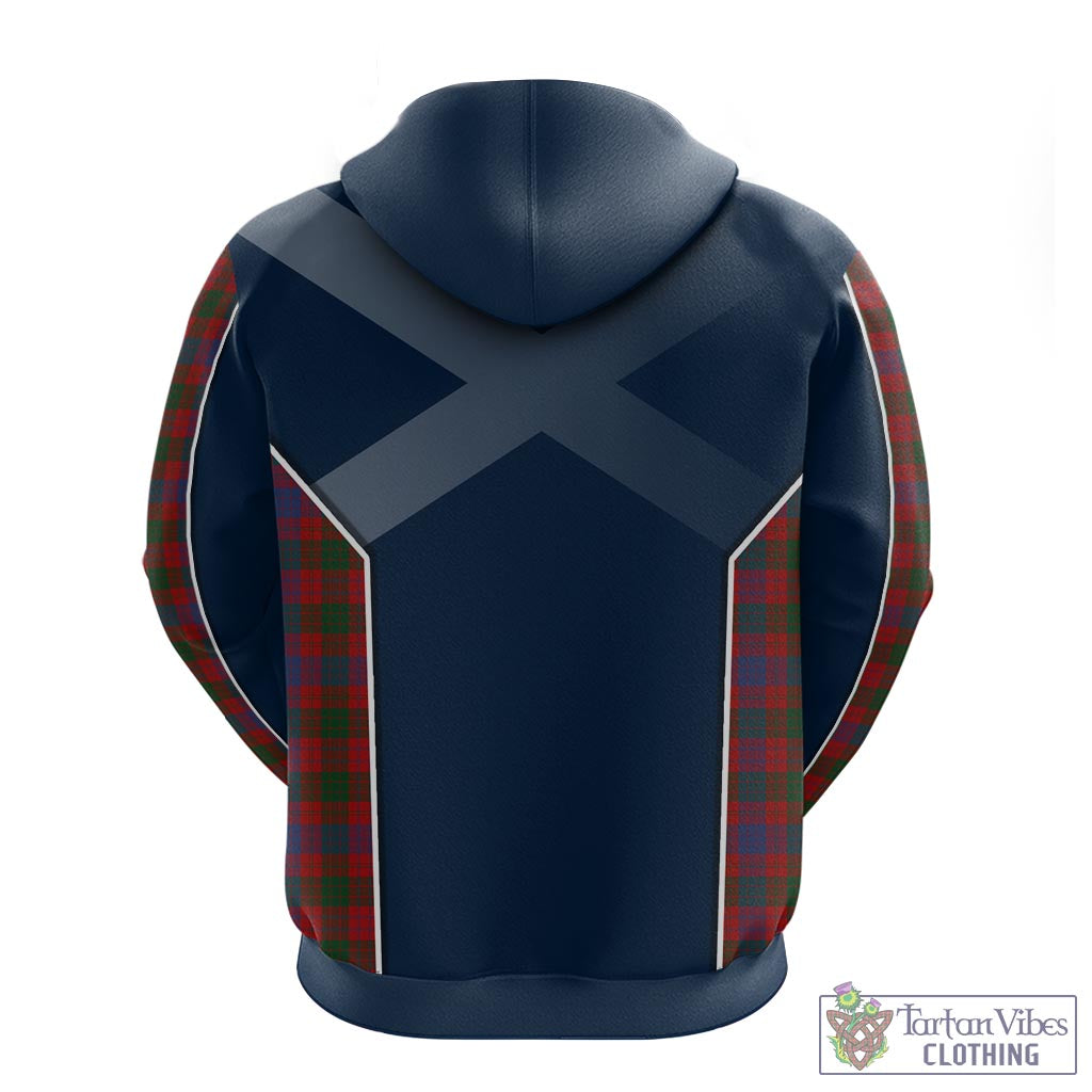 Tartan Vibes Clothing Ross Tartan Hoodie with Family Crest and Scottish Thistle Vibes Sport Style