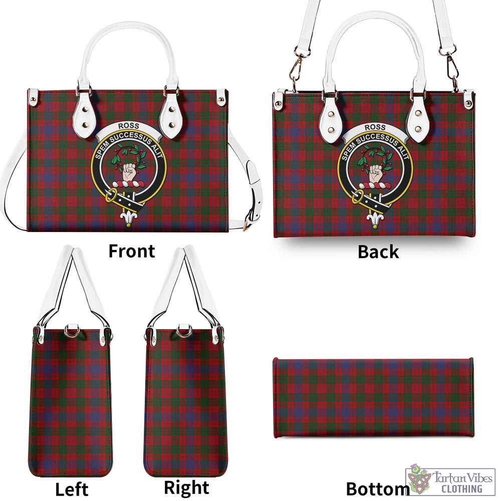 Tartan Vibes Clothing Ross Tartan Luxury Leather Handbags with Family Crest