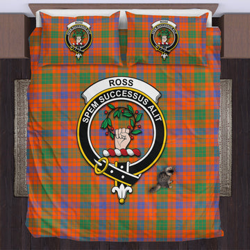 Ross Ancient Tartan Bedding Set with Family Crest