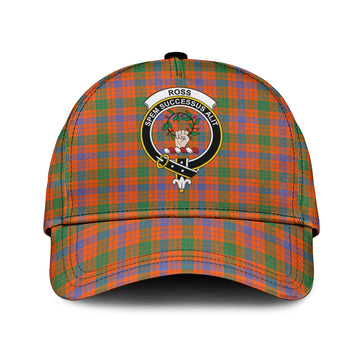 Ross Ancient Tartan Classic Cap with Family Crest