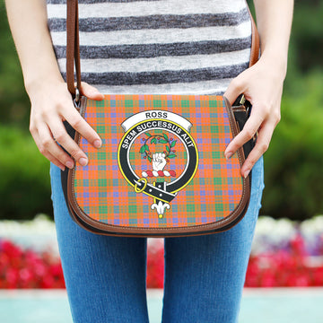 Ross Ancient Tartan Saddle Bag with Family Crest