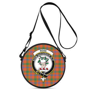 Ross Ancient Tartan Round Satchel Bags with Family Crest