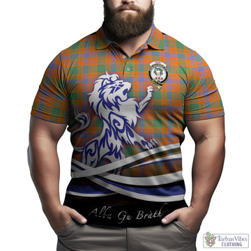 Ross Ancient Tartan Polo Shirt with Alba Gu Brath Regal Lion Emblem