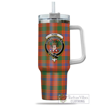 Ross Ancient Tartan and Family Crest Tumbler with Handle