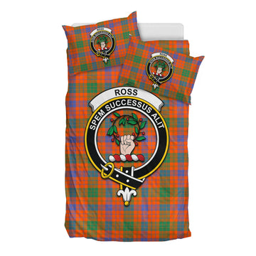 Ross Ancient Tartan Bedding Set with Family Crest