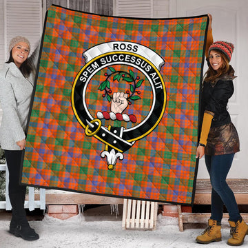 Ross Ancient Tartan Quilt with Family Crest