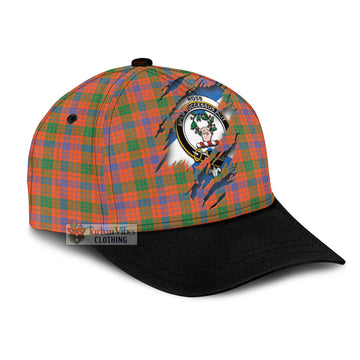 Ross Ancient Tartan Classic Cap with Family Crest In Me Style