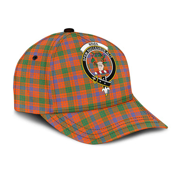 Ross Ancient Tartan Classic Cap with Family Crest