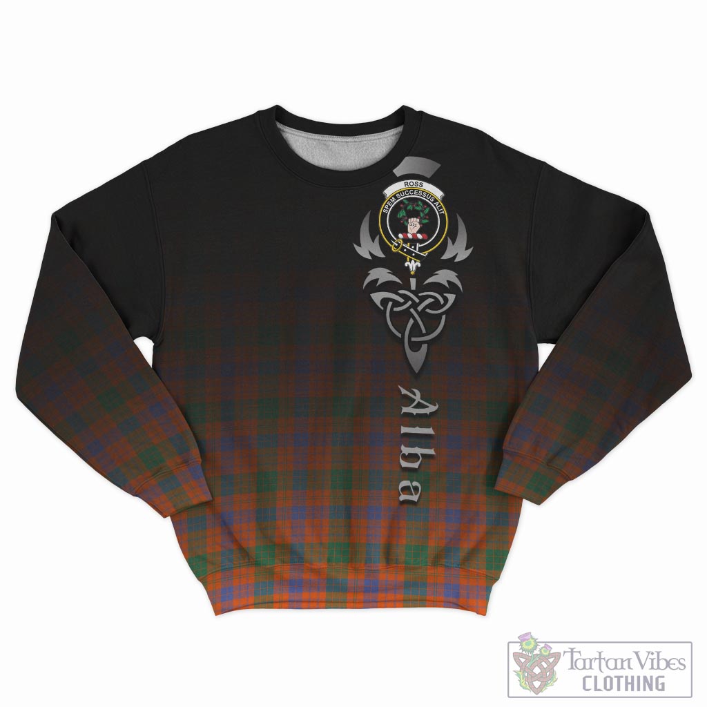 Tartan Vibes Clothing Ross Ancient Tartan Sweatshirt Featuring Alba Gu Brath Family Crest Celtic Inspired