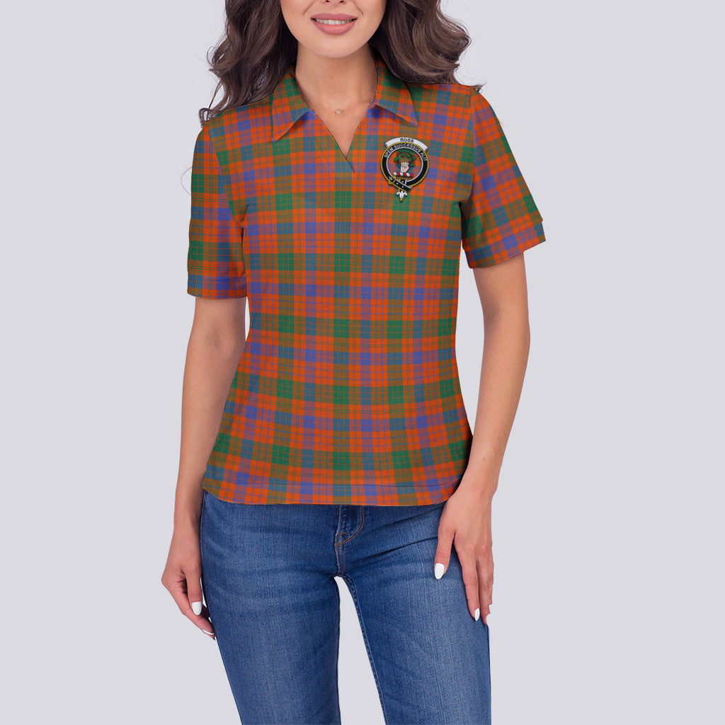 ross-ancient-tartan-polo-shirt-with-family-crest-for-women
