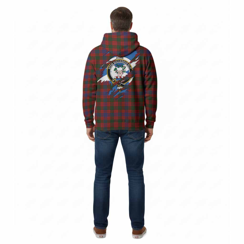 Ross Clan Crest In Me Tartan Cotton Hoodie Scotland Flag Style