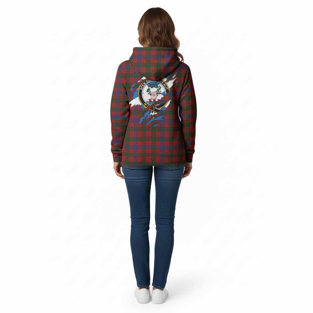 Ross Clan Crest In Me Tartan Cotton Hoodie Scotland Flag Style