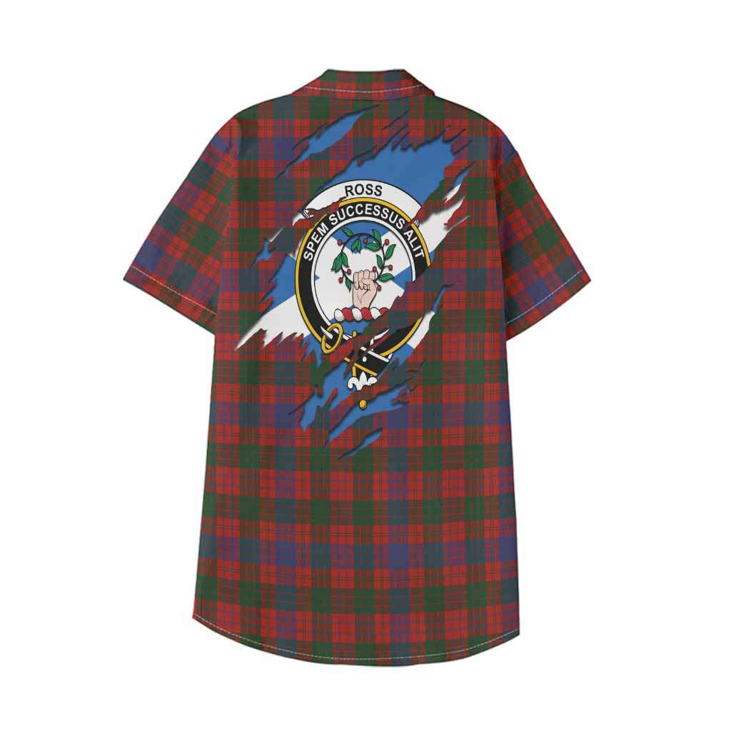 Ross Clan Crest In Me Tartan Kid Hawaiian Shirt Scotland Flag Style