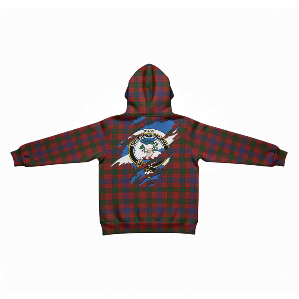 Ross Clan Crest In Me Tartan Kid Hoodie Scotland Flag Style