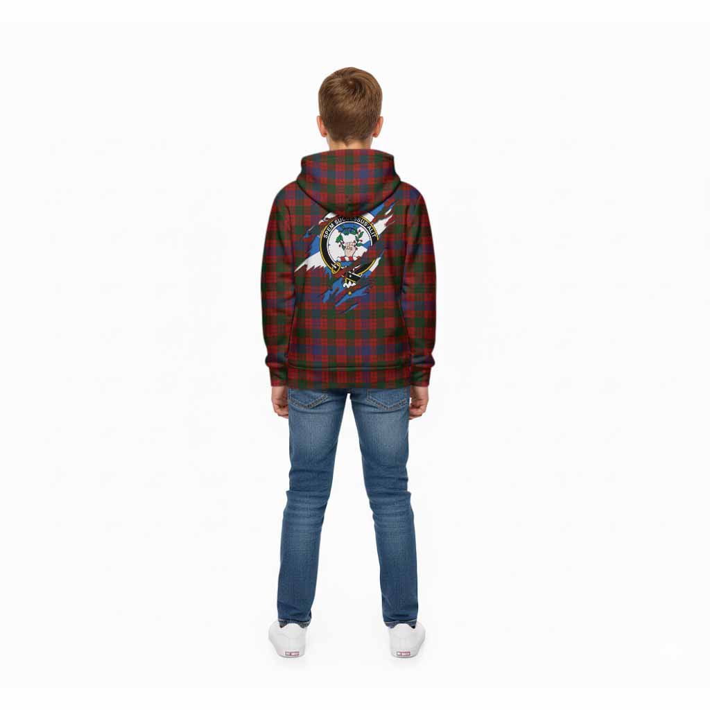 Ross Clan Crest In Me Tartan Kid Hoodie Scotland Flag Style