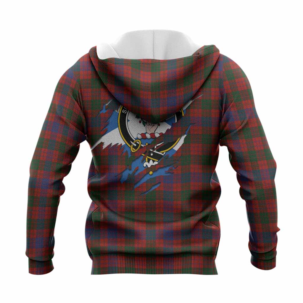 Ross Clan Crest In Me Tartan Knitted Hoodie Scotland Flag Style