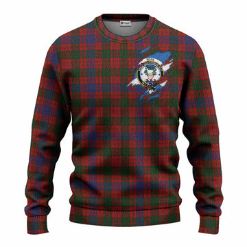 Ross Clan Crest In Me Tartan Knitted Sweater Scotland Flag Style