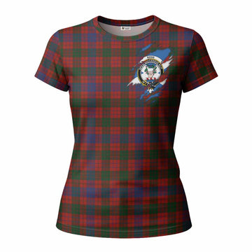Ross Clan Crest In Me Tartan Women T shirt Scotland Flag Style