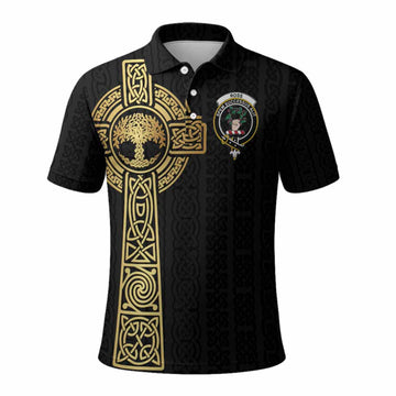 Ross Clan Crest Polo Shirt with Celtic Tree of Life Inspired