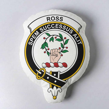 Ross Clan Crest Shaped Throw Pillow, Scottish Clan Badge Decorative Pillow
