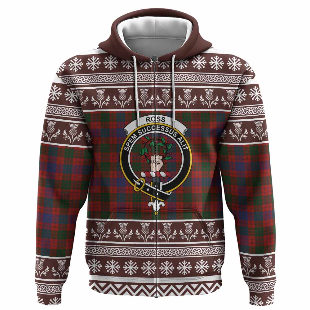 Ross Clan Tartan Christmas Hoodie with Family Crest - Tartan Vibes Clothing