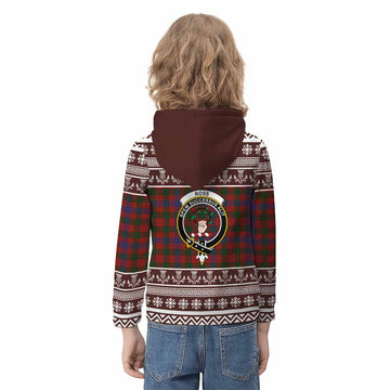Ross Clan Tartan Christmas Kid Hoodie with Family Crest
