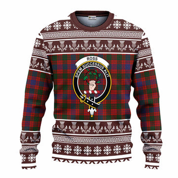 Ross Clan Tartan Christmas Ugly Sweater with Family Crest - Tartan Vibes Clothing