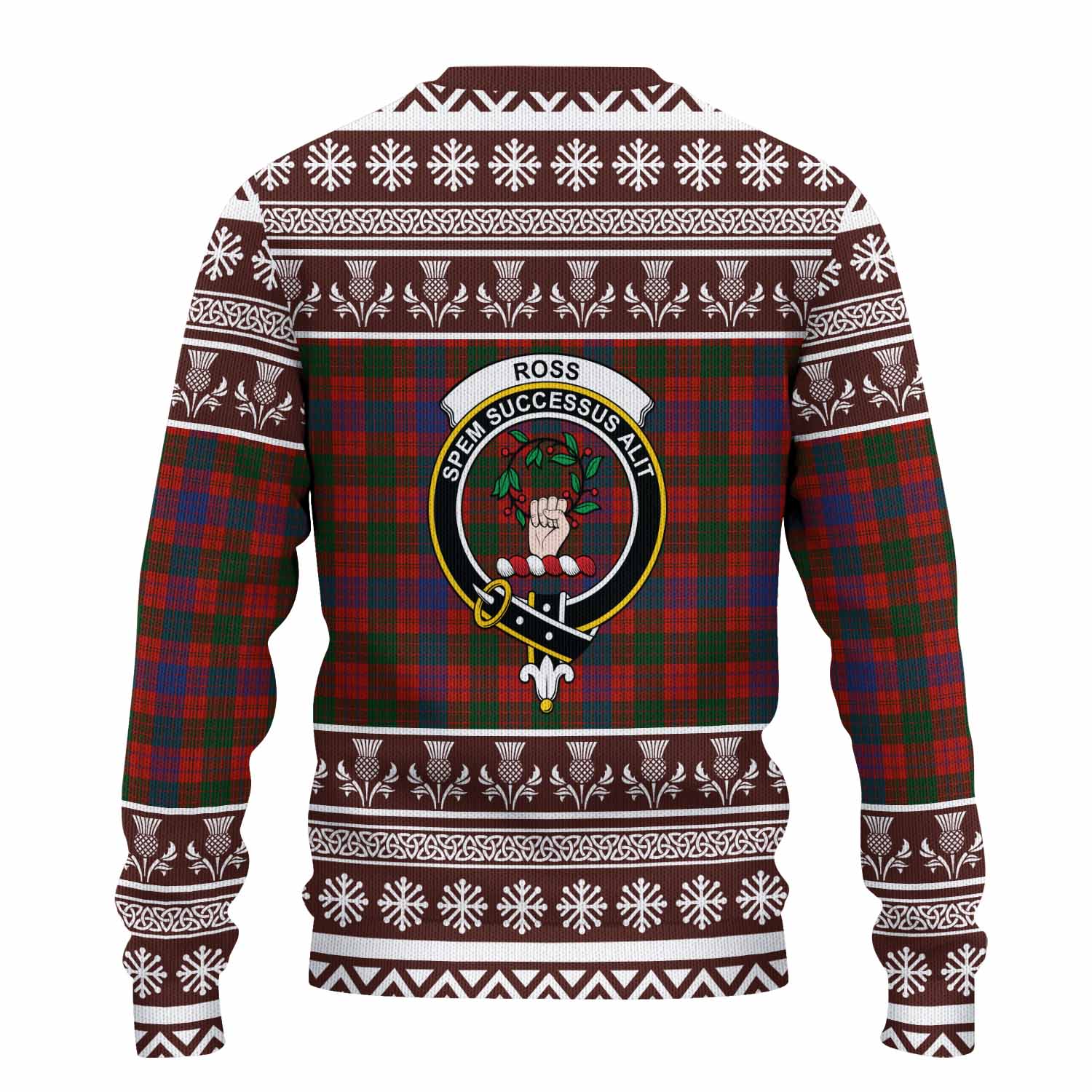Ross Clan Tartan Christmas Ugly Sweater with Family Crest - Tartan Vibes Clothing