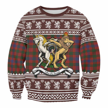 Ross Clan Tartan Crest Christmas Sweatshirt Coat of Arms Funny Style