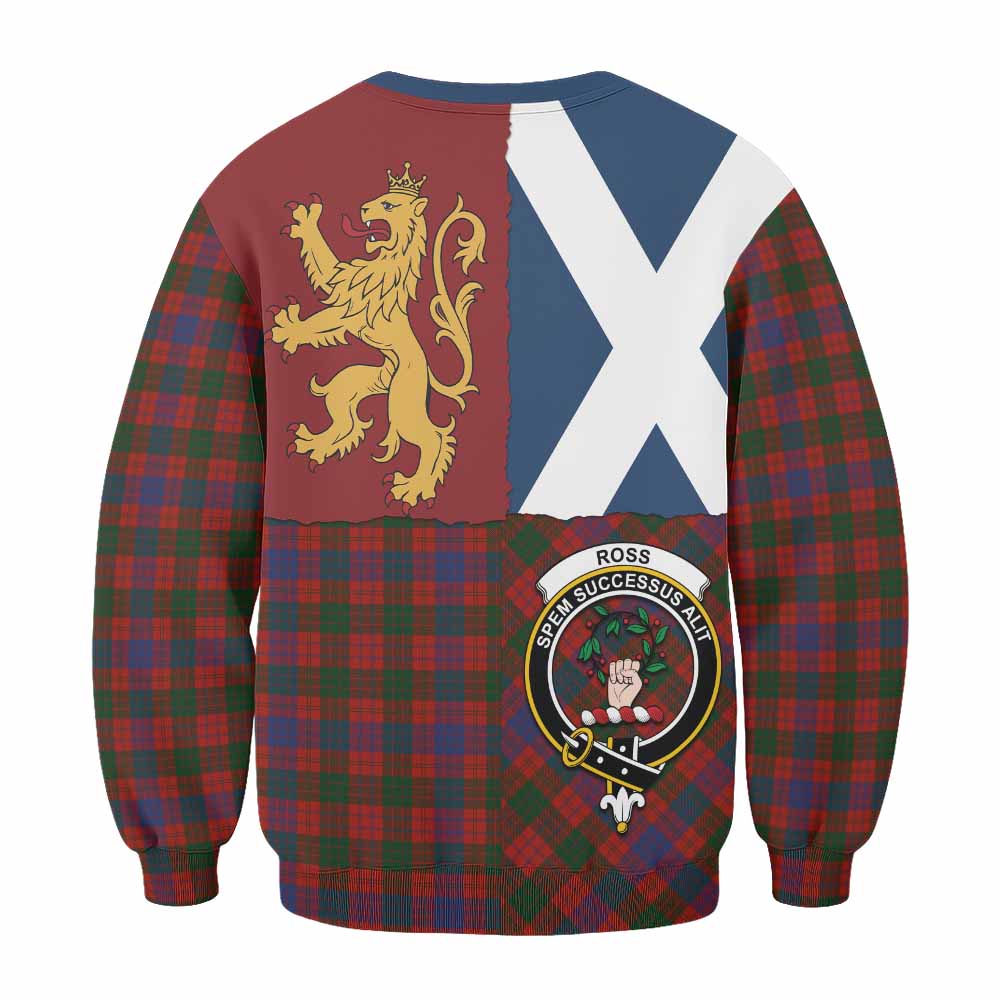Ross Crest Tartan Sweatshirt with Lion Rampant Saltire Style