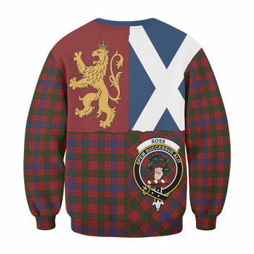 Ross Crest Tartan Sweatshirt with Lion Rampant Saltire Style
