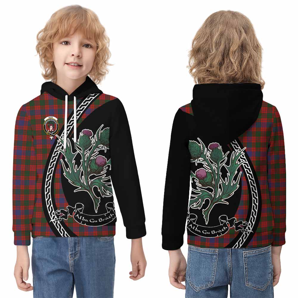 Ross Family Crest Tartan Kid Hoodie Alba Thistle Inspired - Tartan Vibes Clothing