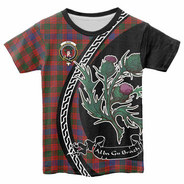 Ross Family Crest Tartan Kid T-shirt Alba Thistle Inspired - Tartan Vibes Clothing