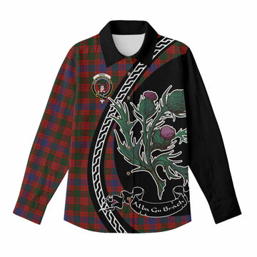 Ross Family Crest Tartan Women Casual Shirt Alba Thistle Inspired
