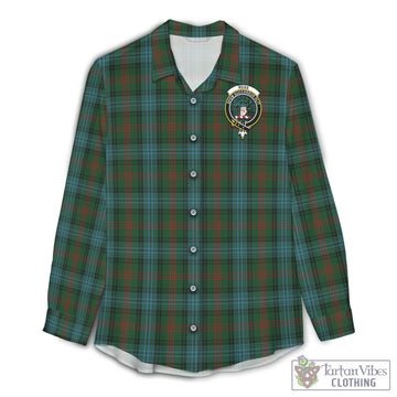 Ross Hunting Tartan Womens Casual Shirt with Family Crest