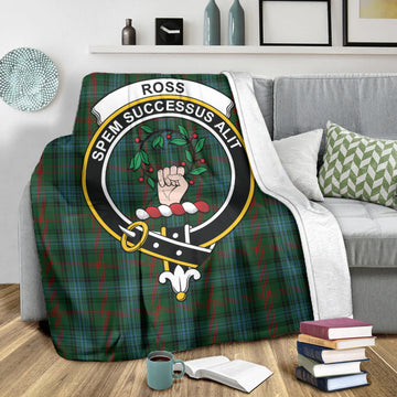 Ross Hunting Tartan Blanket with Family Crest