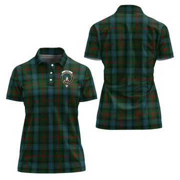 ross-hunting-tartan-polo-shirt-with-family-crest-for-women
