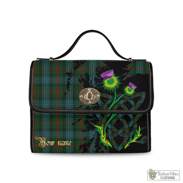 Ross Hunting Tartan Waterproof Canvas Bag with Scotland Map and Thistle Celtic Accents