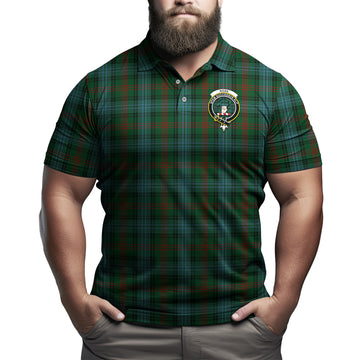 Ross Hunting Tartan Men's Polo Shirt with Family Crest