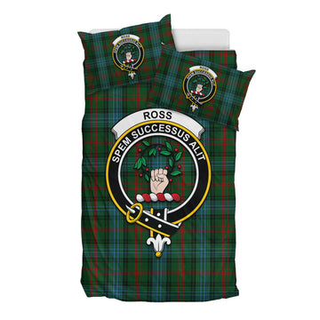 Ross Hunting Tartan Bedding Set with Family Crest