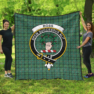 Ross Hunting Ancient Tartan Quilt with Family Crest
