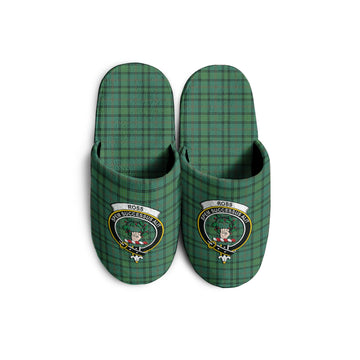Ross Hunting Ancient Tartan Home Slippers with Family Crest