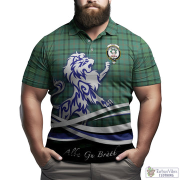 Ross Hunting Ancient Tartan Polo Shirt with Alba Gu Brath Regal Lion Emblem