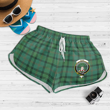 Ross Hunting Ancient Tartan Womens Shorts with Family Crest