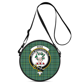 Ross Hunting Ancient Tartan Round Satchel Bags with Family Crest