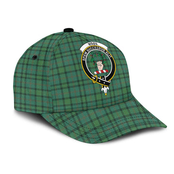 Ross Hunting Ancient Tartan Classic Cap with Family Crest