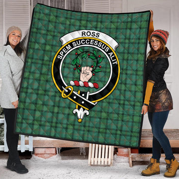 Ross Hunting Ancient Tartan Quilt with Family Crest